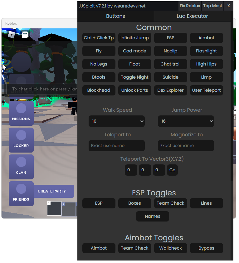 Чит JJSploit для Роблокс
